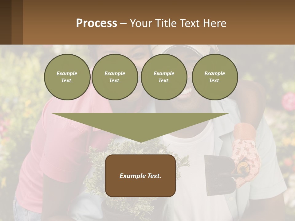 Married Couple In The Garden PowerPoint Template