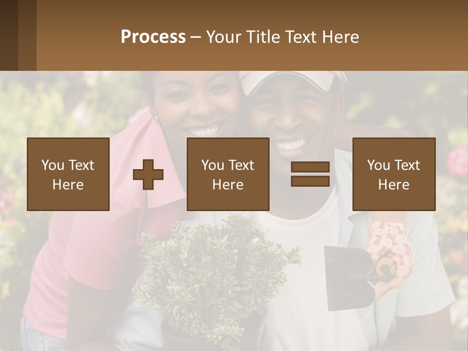 Married Couple In The Garden PowerPoint Template