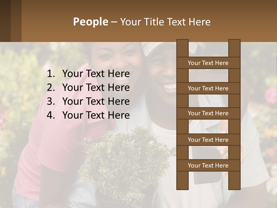 Married Couple In The Garden PowerPoint Template