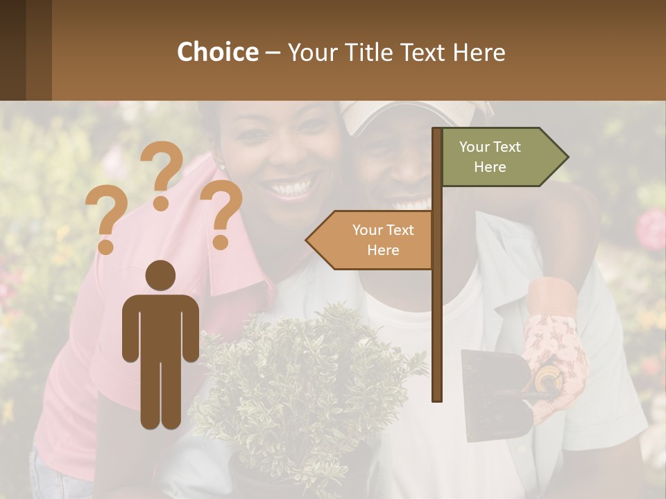 Married Couple In The Garden PowerPoint Template