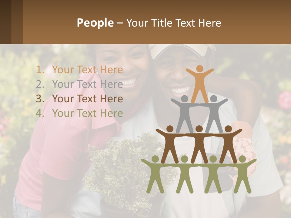 Married Couple In The Garden PowerPoint Template