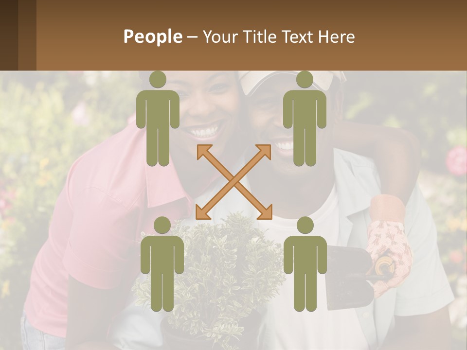 Married Couple In The Garden PowerPoint Template