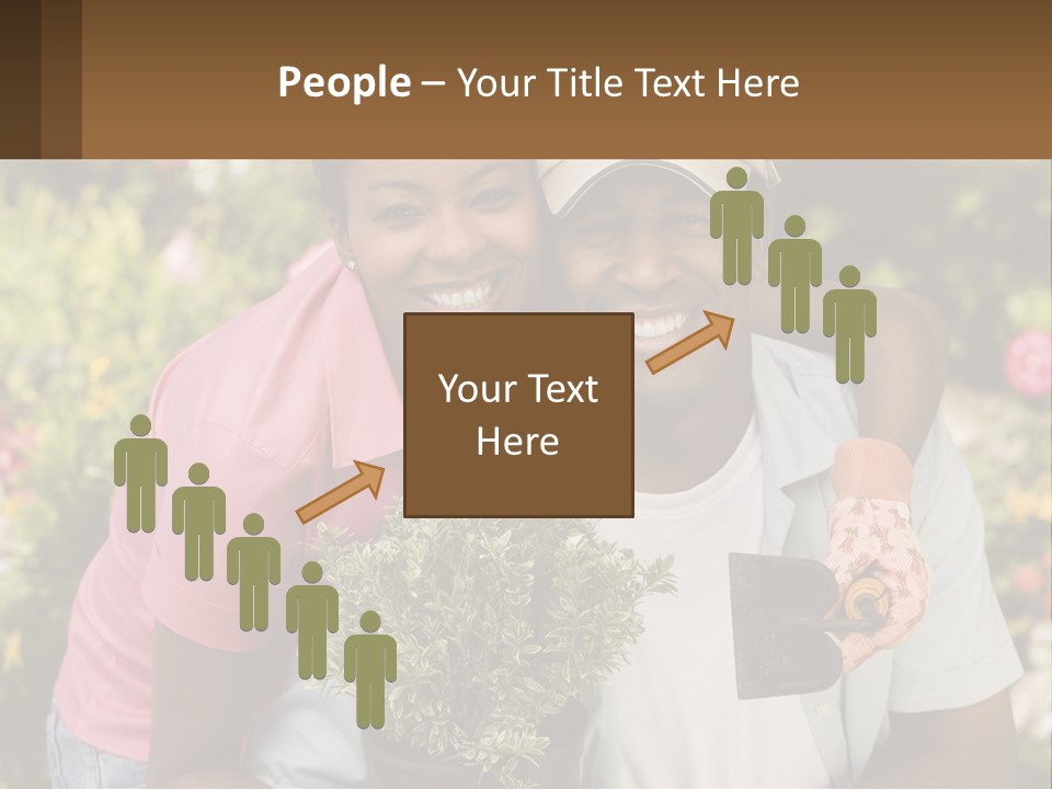 Married Couple In The Garden PowerPoint Template