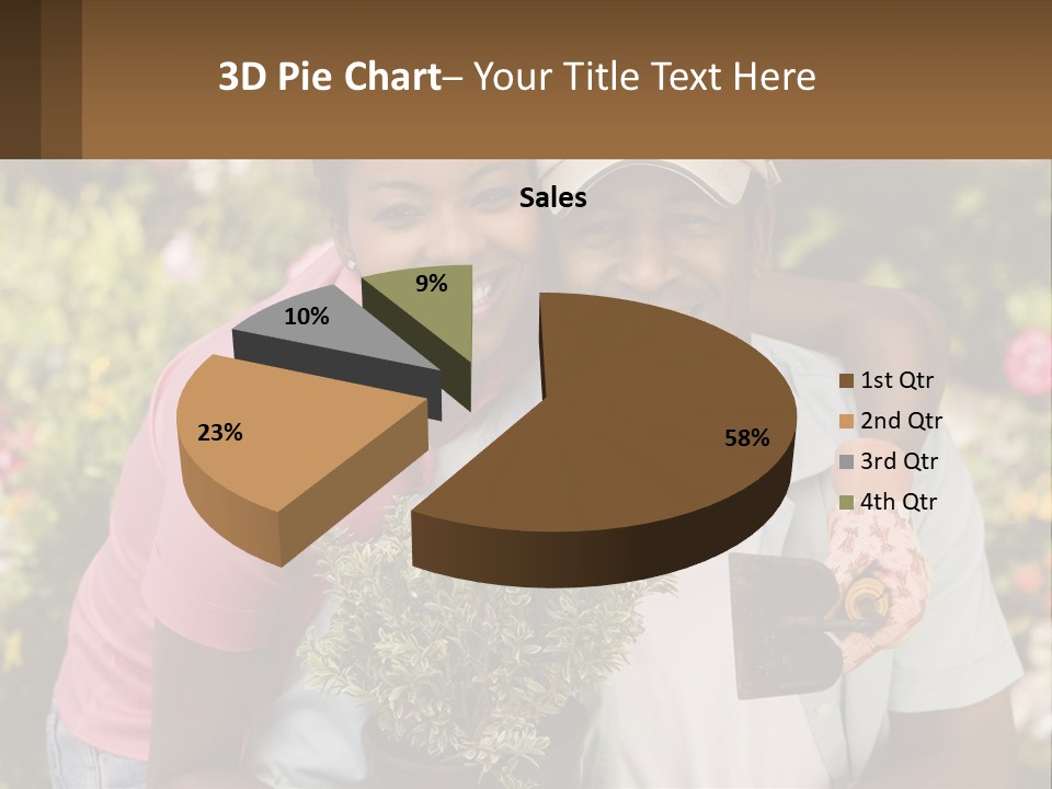Married Couple In The Garden PowerPoint Template