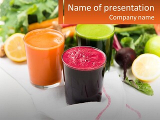 Carrot Juice, Beets With Herbs PowerPoint Template