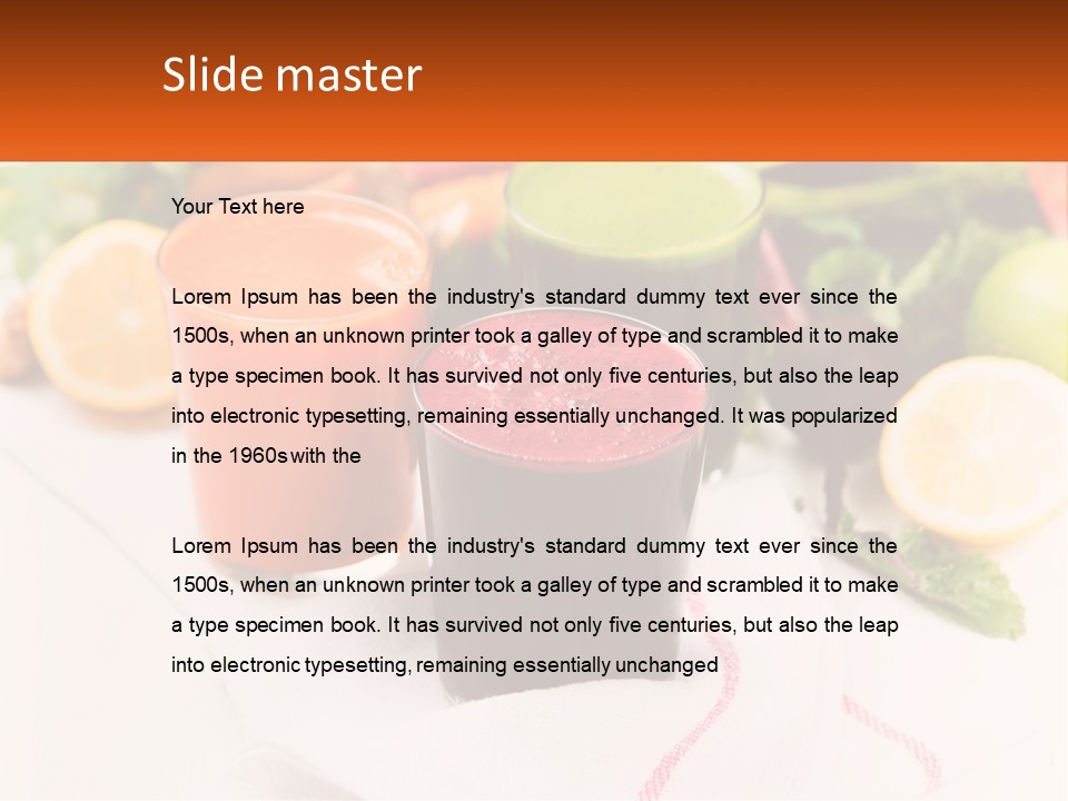 Carrot Juice, Beets With Herbs PowerPoint Template