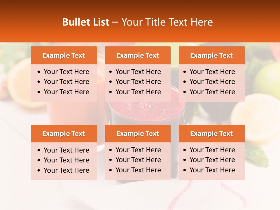 Carrot Juice, Beets With Herbs PowerPoint Template