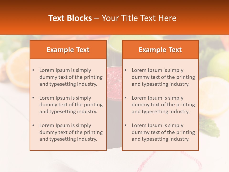 Carrot Juice, Beets With Herbs PowerPoint Template