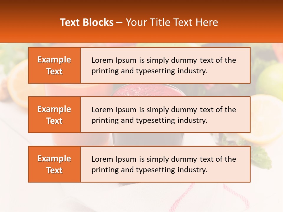 Carrot Juice, Beets With Herbs PowerPoint Template