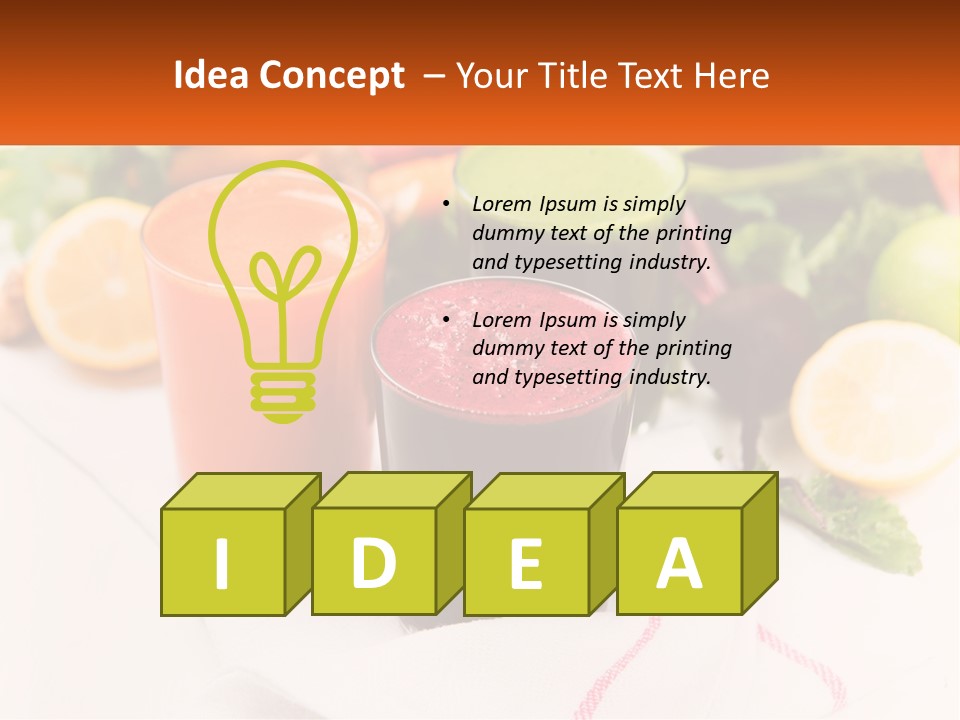 Carrot Juice, Beets With Herbs PowerPoint Template