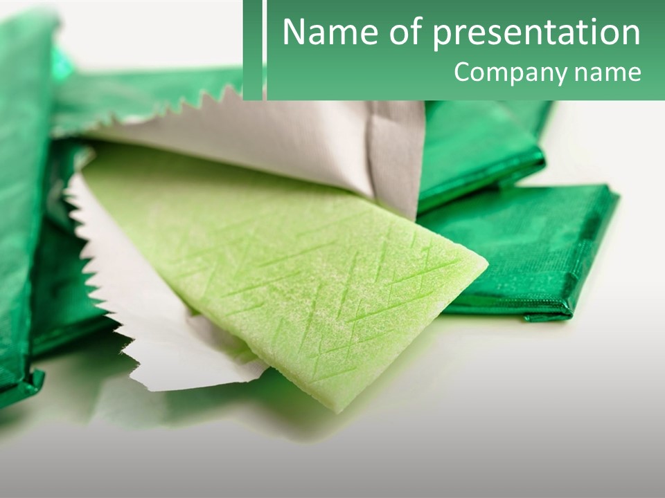 Chewing Gum Plates PowerPoint Template