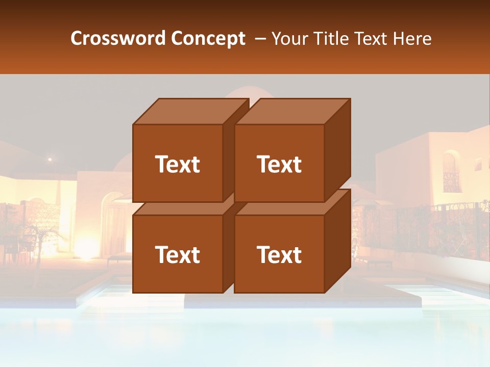 Night Swimming Pool Resort PowerPoint Template