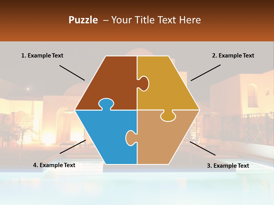 Night Swimming Pool Resort PowerPoint Template