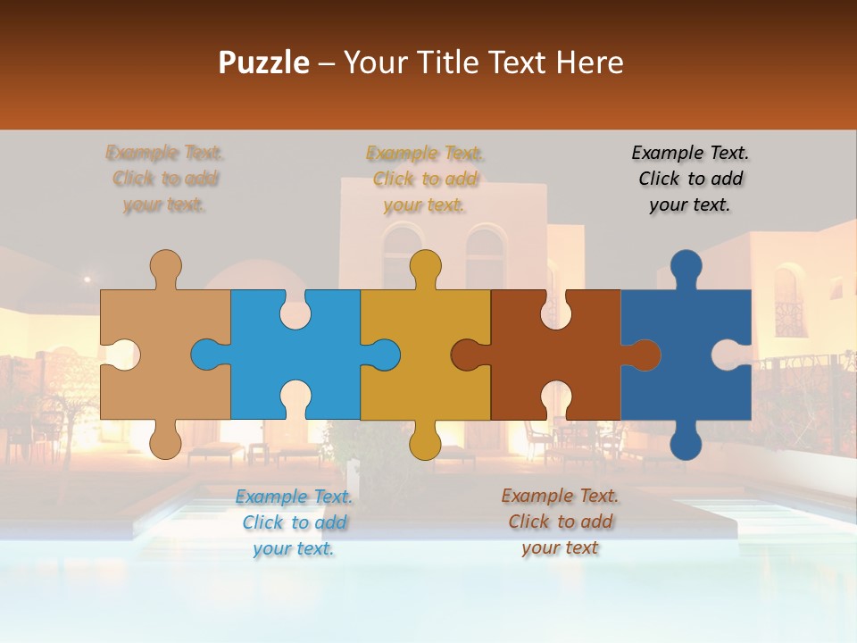 Night Swimming Pool Resort PowerPoint Template