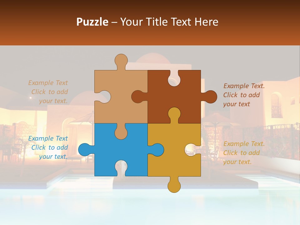 Night Swimming Pool Resort PowerPoint Template