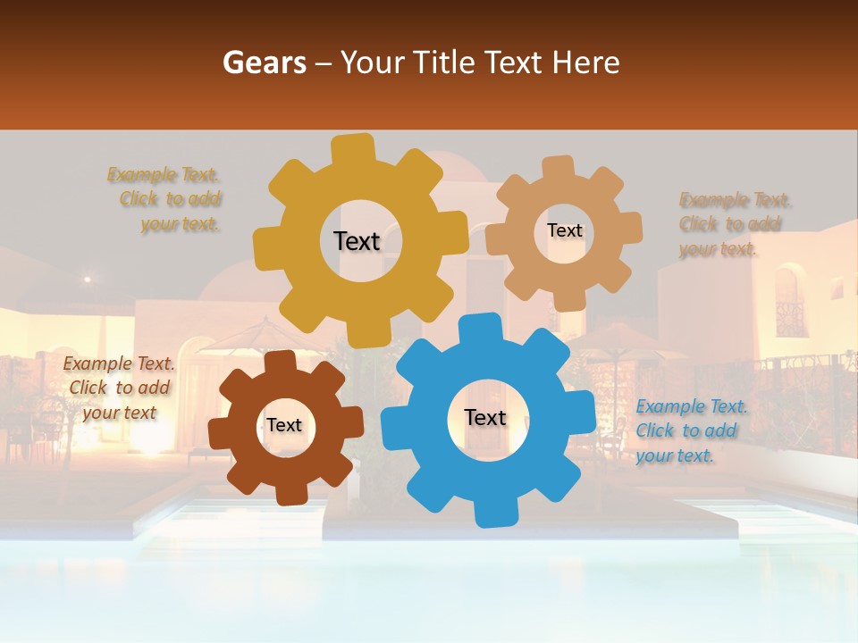 Night Swimming Pool Resort PowerPoint Template