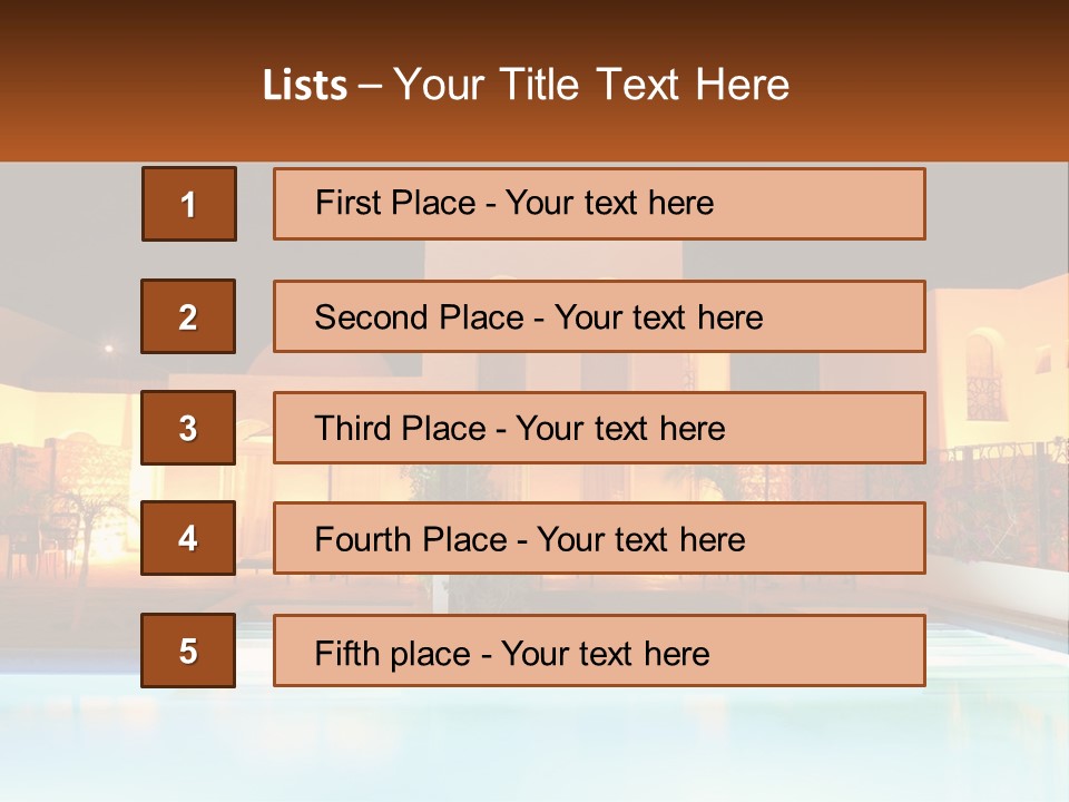Night Swimming Pool Resort PowerPoint Template