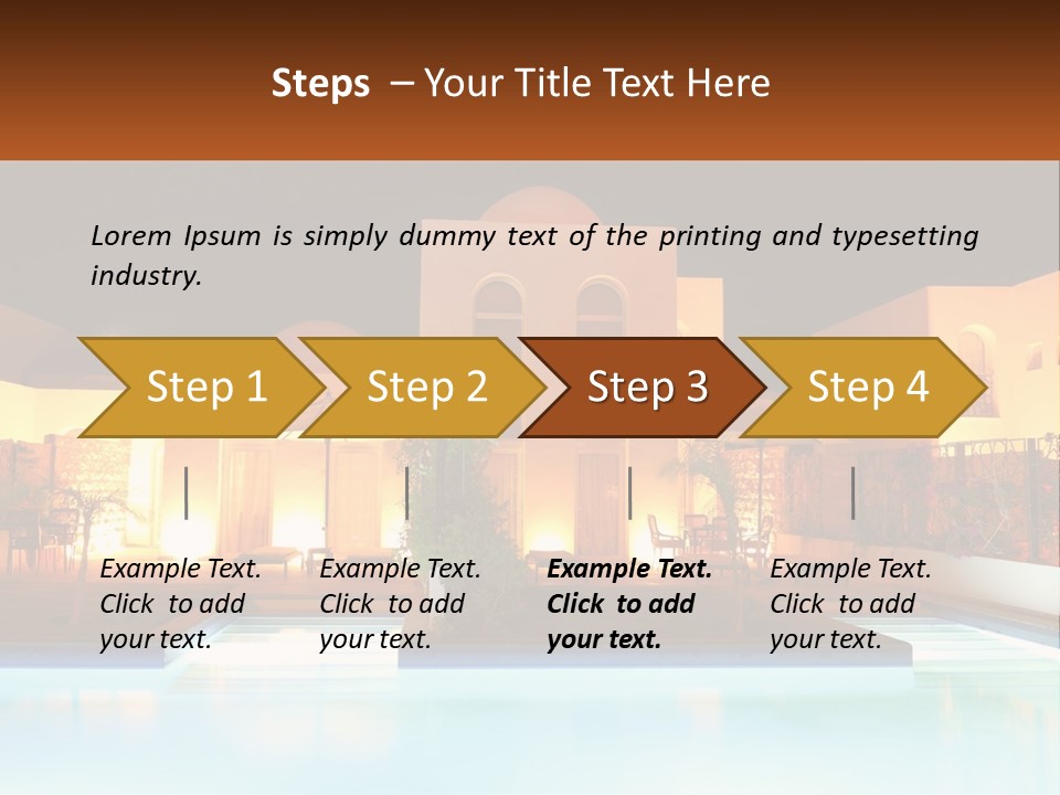 Night Swimming Pool Resort PowerPoint Template