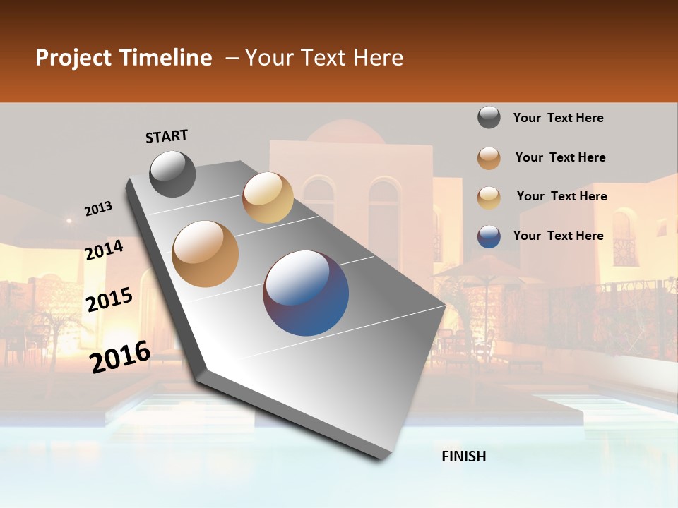 Night Swimming Pool Resort PowerPoint Template