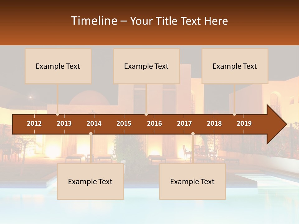 Night Swimming Pool Resort PowerPoint Template