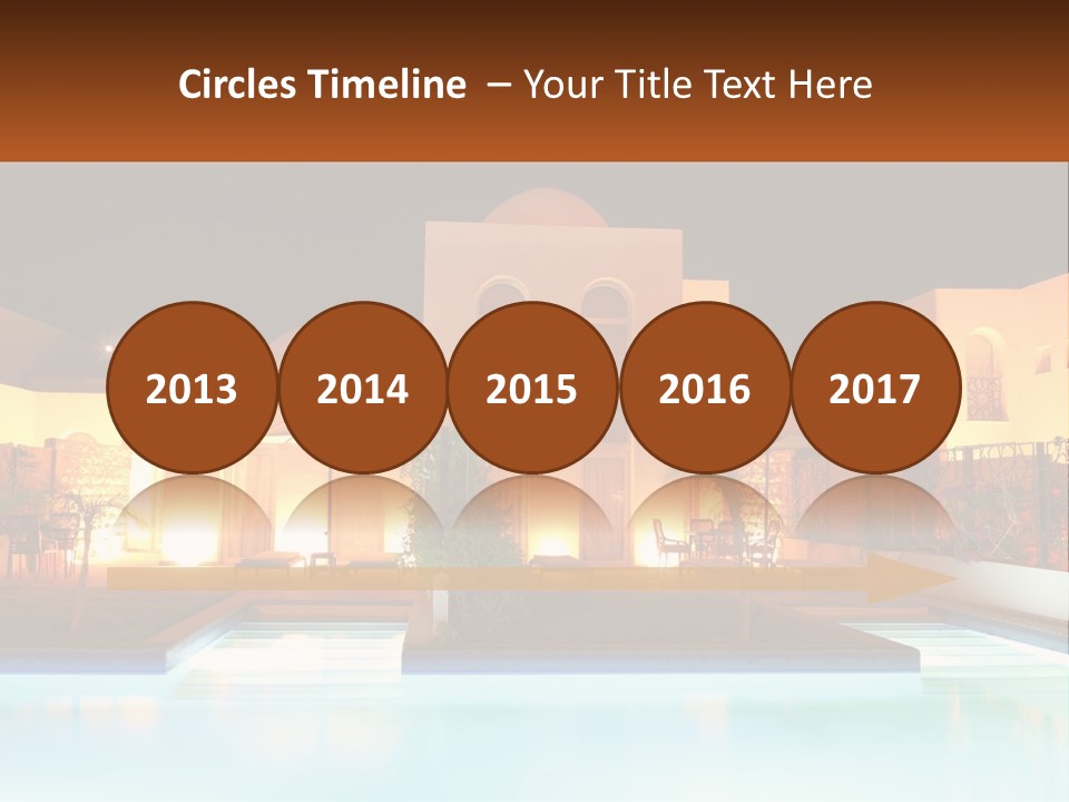 Night Swimming Pool Resort PowerPoint Template