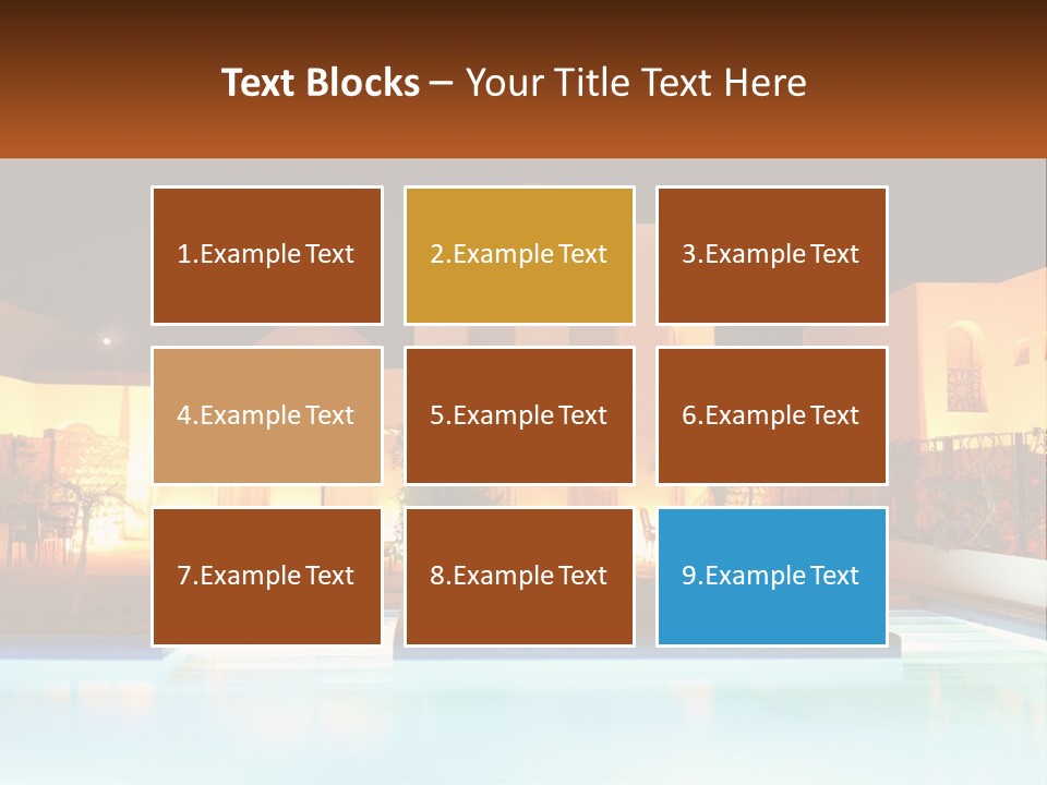 Night Swimming Pool Resort PowerPoint Template