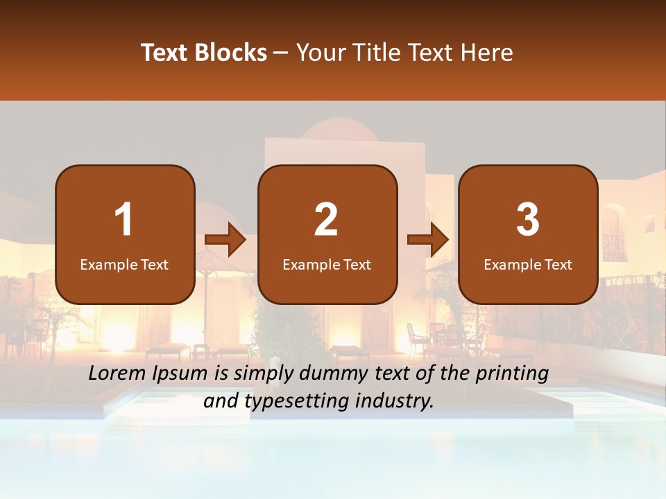 Night Swimming Pool Resort PowerPoint Template