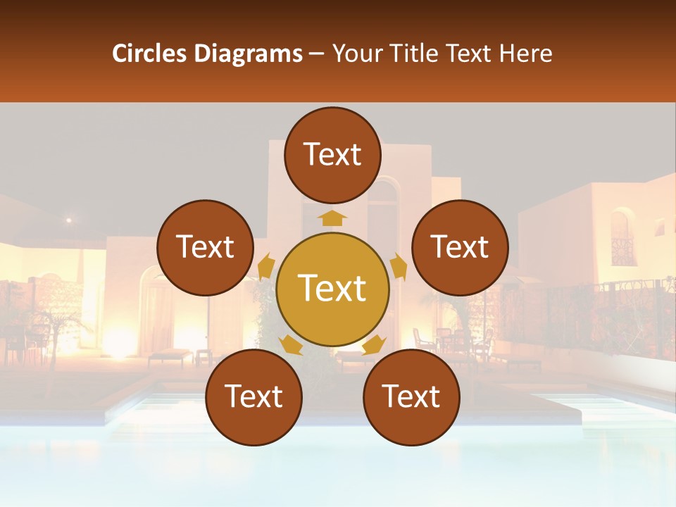 Night Swimming Pool Resort PowerPoint Template