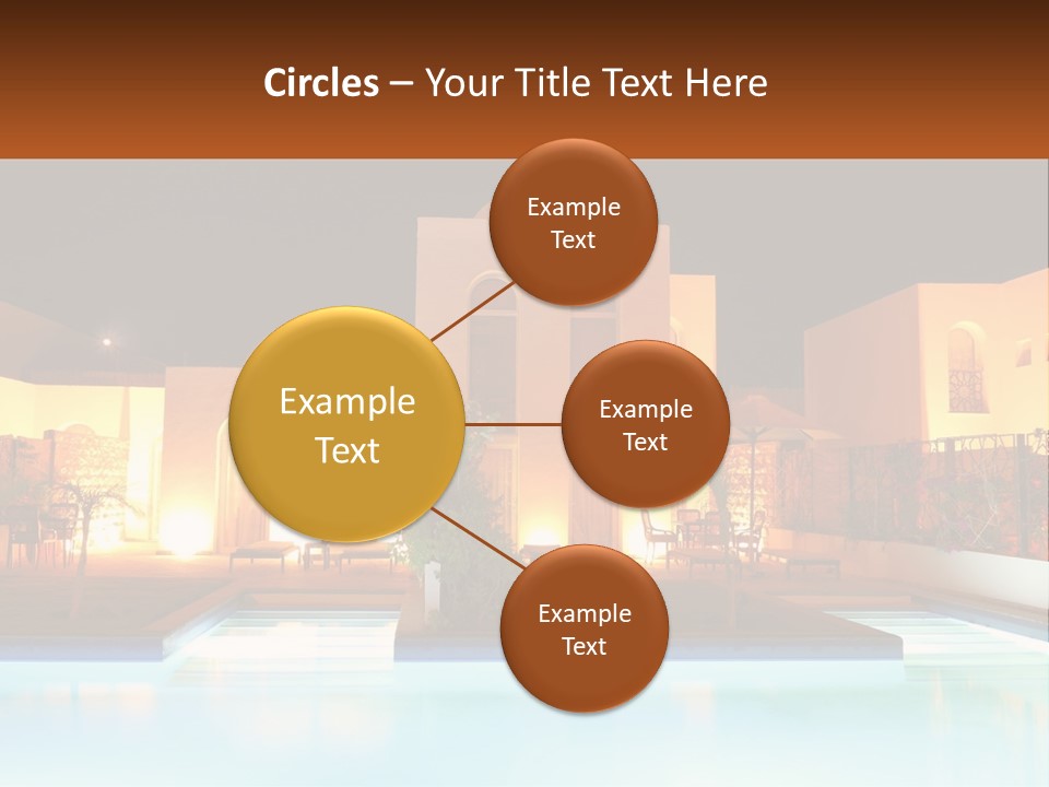 Night Swimming Pool Resort PowerPoint Template