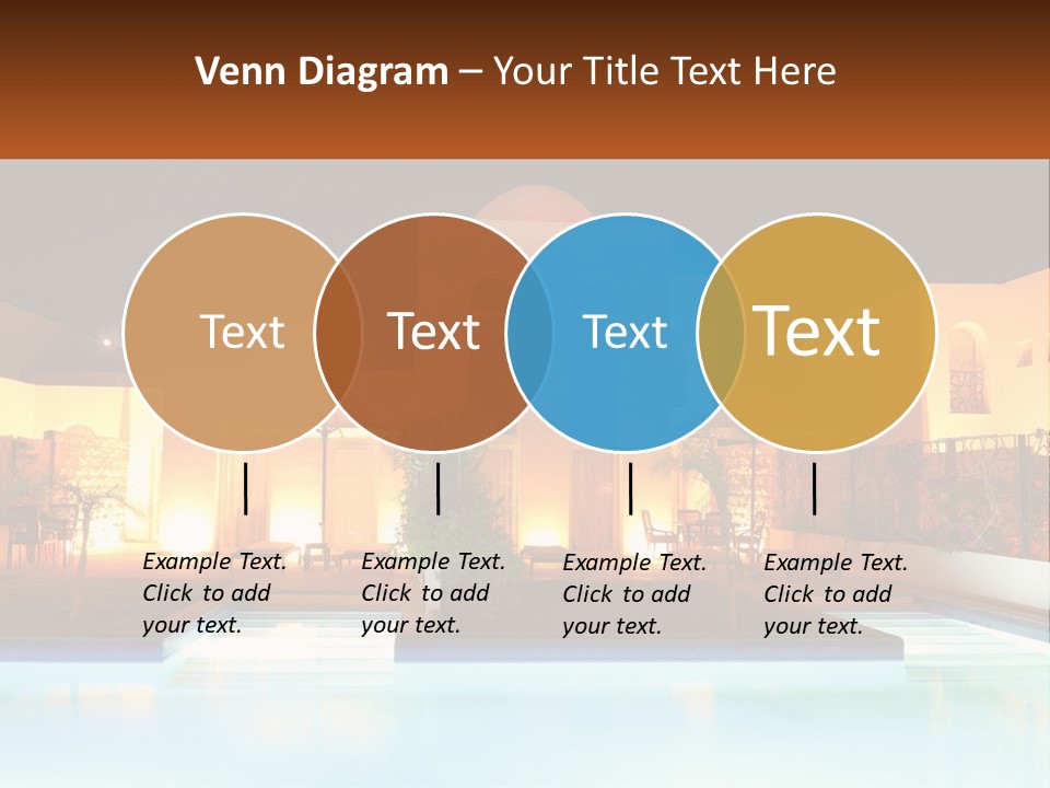 Night Swimming Pool Resort PowerPoint Template