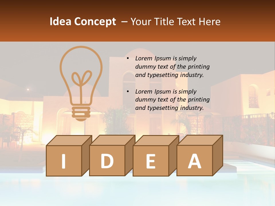 Night Swimming Pool Resort PowerPoint Template