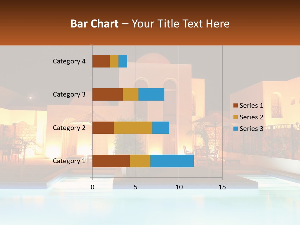 Night Swimming Pool Resort PowerPoint Template