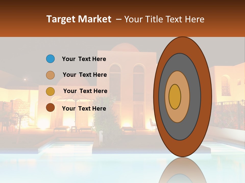 Night Swimming Pool Resort PowerPoint Template