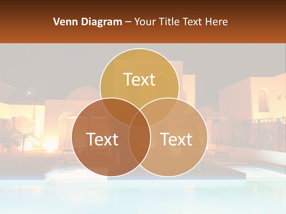 Night Swimming Pool Resort PowerPoint Template