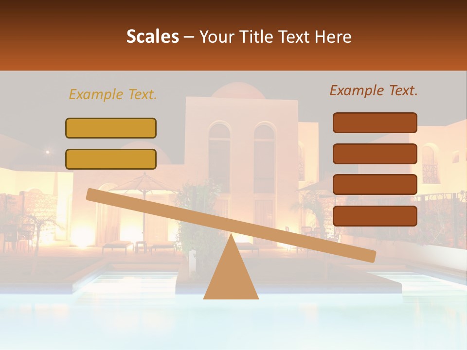 Night Swimming Pool Resort PowerPoint Template