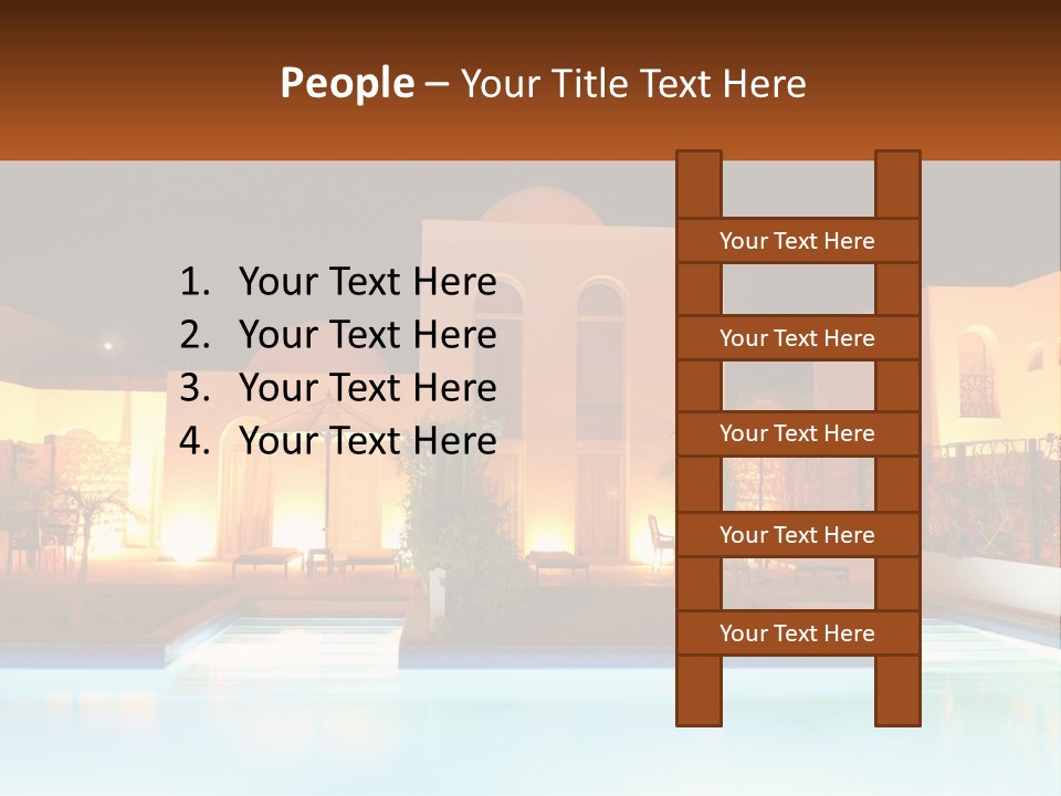Night Swimming Pool Resort PowerPoint Template