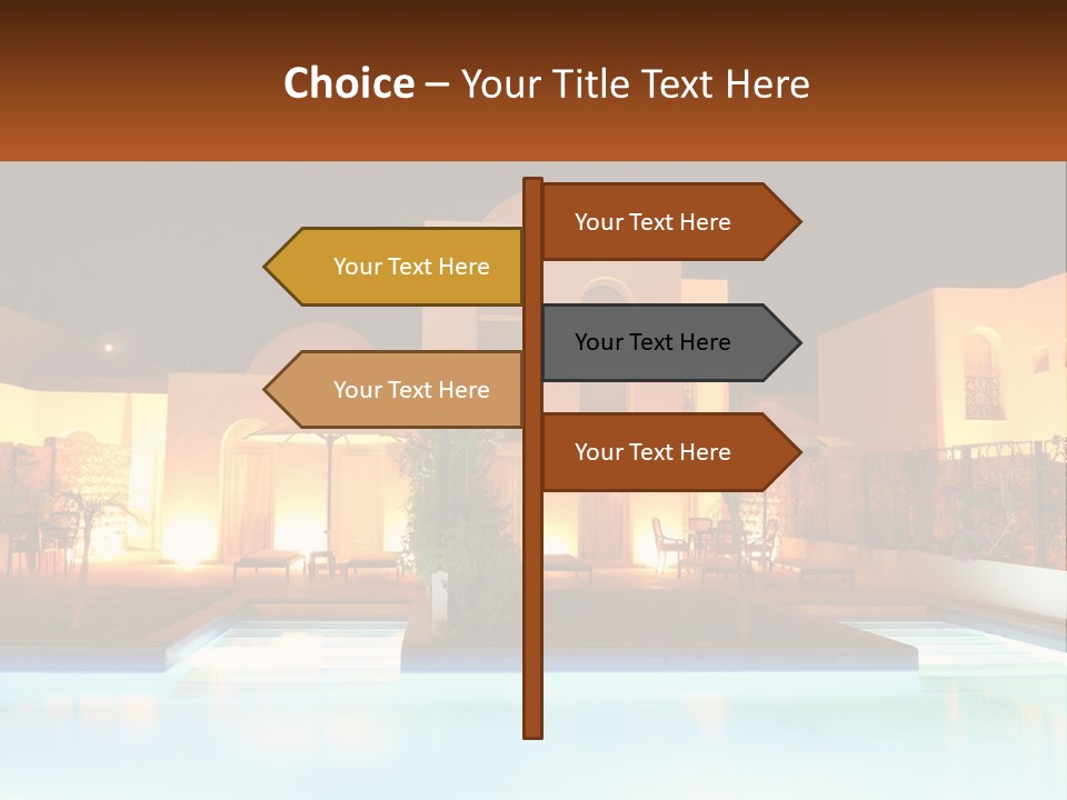 Night Swimming Pool Resort PowerPoint Template
