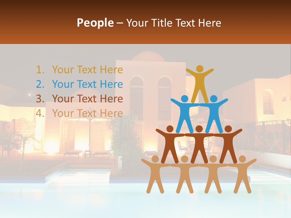 Night Swimming Pool Resort PowerPoint Template