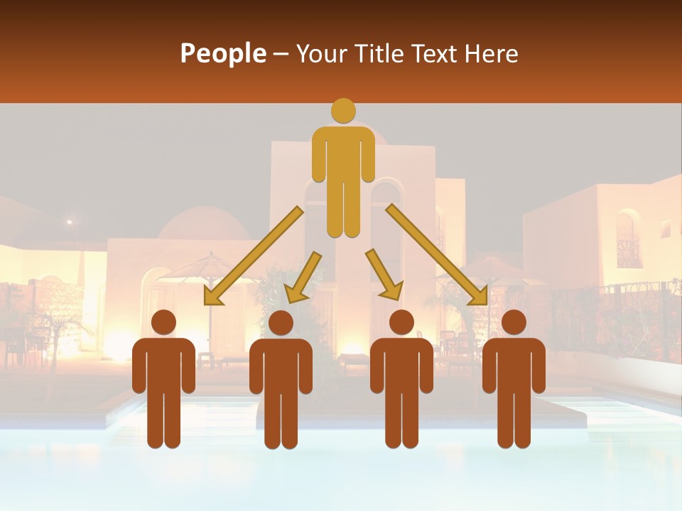 Night Swimming Pool Resort PowerPoint Template