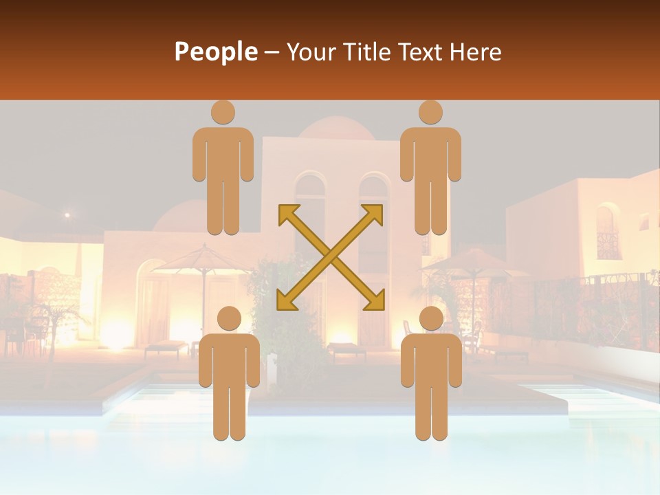 Night Swimming Pool Resort PowerPoint Template