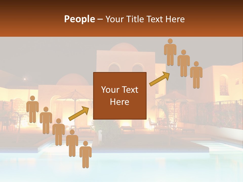 Night Swimming Pool Resort PowerPoint Template