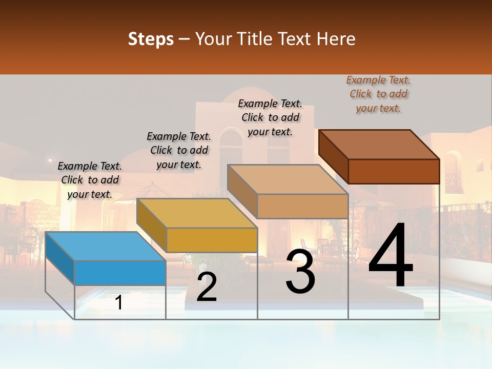 Night Swimming Pool Resort PowerPoint Template