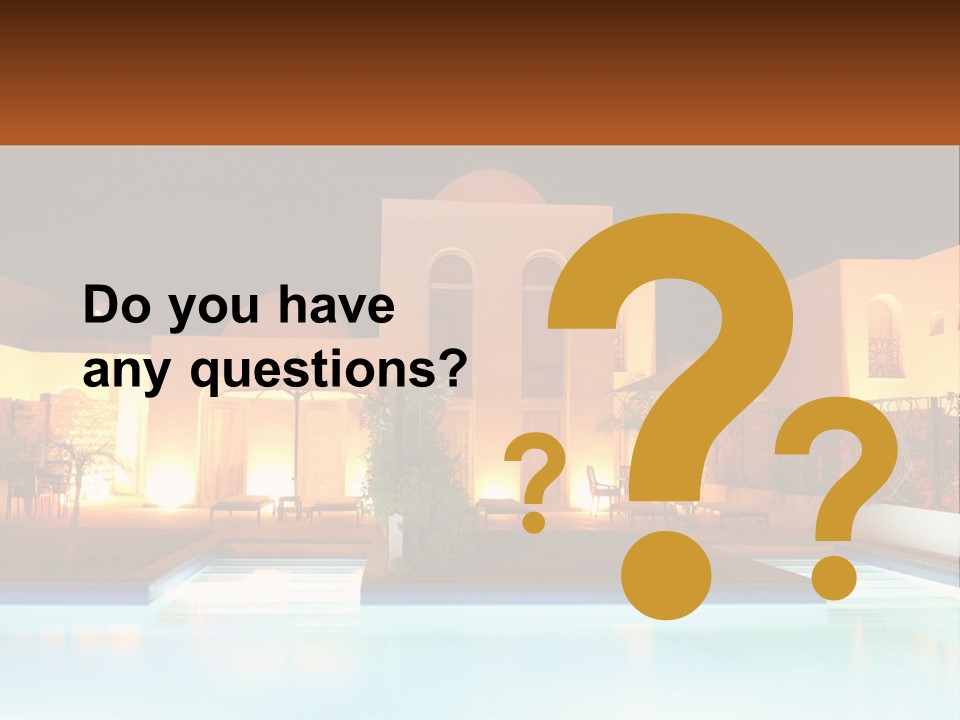 Night Swimming Pool Resort PowerPoint Template