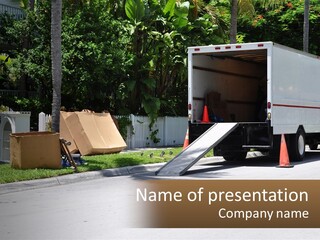 Car To Move From Home PowerPoint Template
