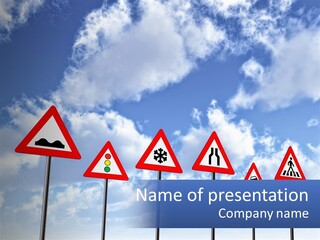 Road Warning Signs PowerPoint Template