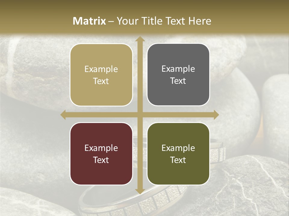 Two Wedding Rings On The Stones PowerPoint Template