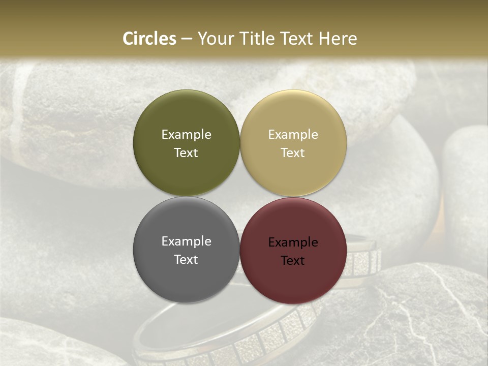 Two Wedding Rings On The Stones PowerPoint Template