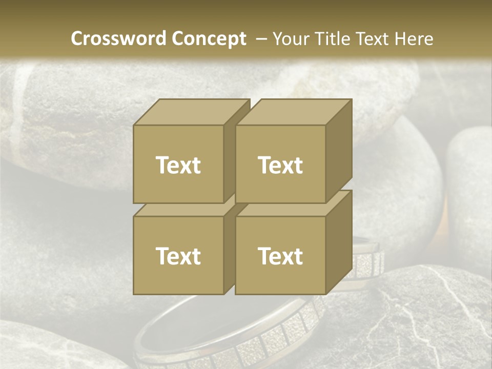 Two Wedding Rings On The Stones PowerPoint Template