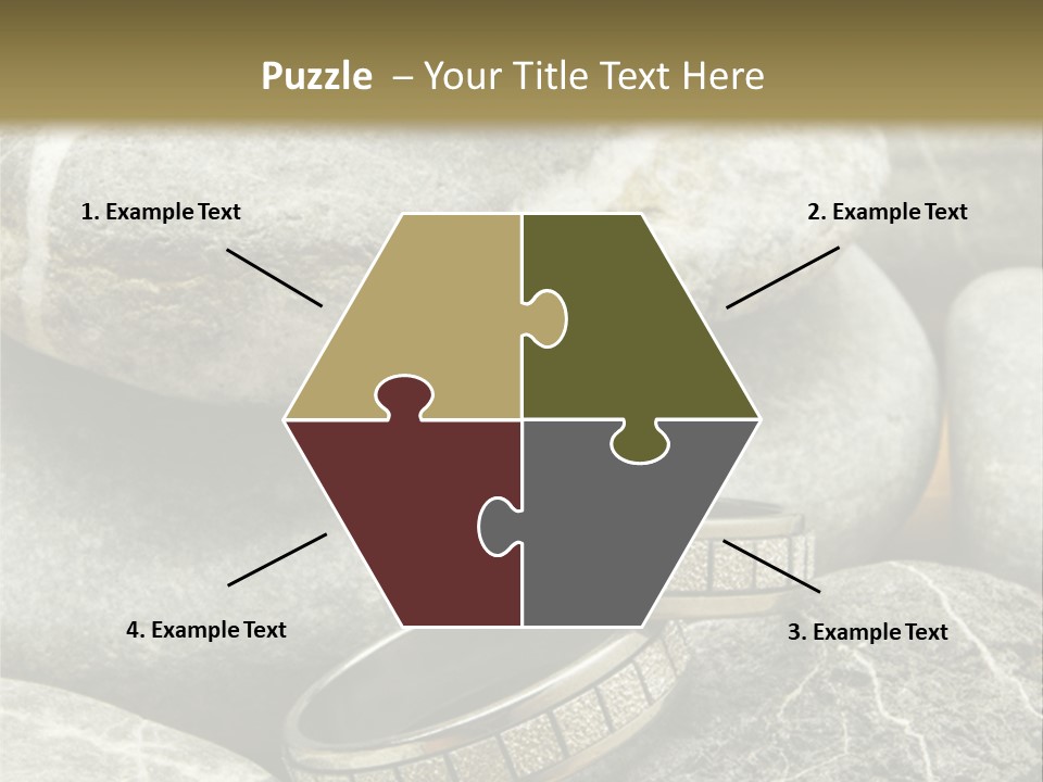 Two Wedding Rings On The Stones PowerPoint Template