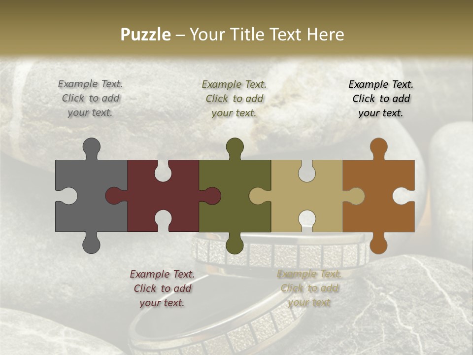 Two Wedding Rings On The Stones PowerPoint Template